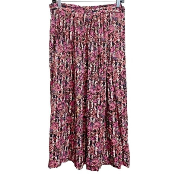Vintage Intuition Floral Grandmacore Pleated Pocket Maxi Skirt Made in USA - Picture 2 of 12